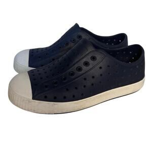 Native Jefferson Vegan Boys  Slip On Waterproof Navy Blue Closed Toe Shoe 12